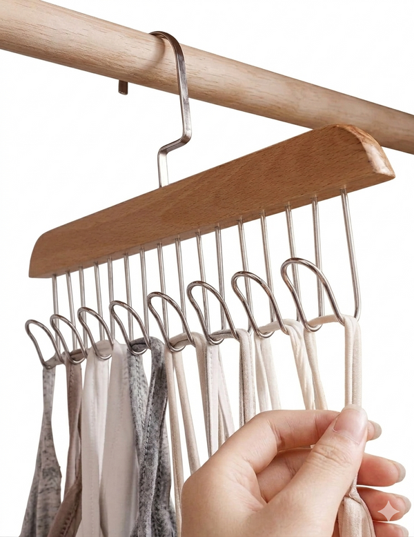 8-Hook Wooden Hanger / Organizer